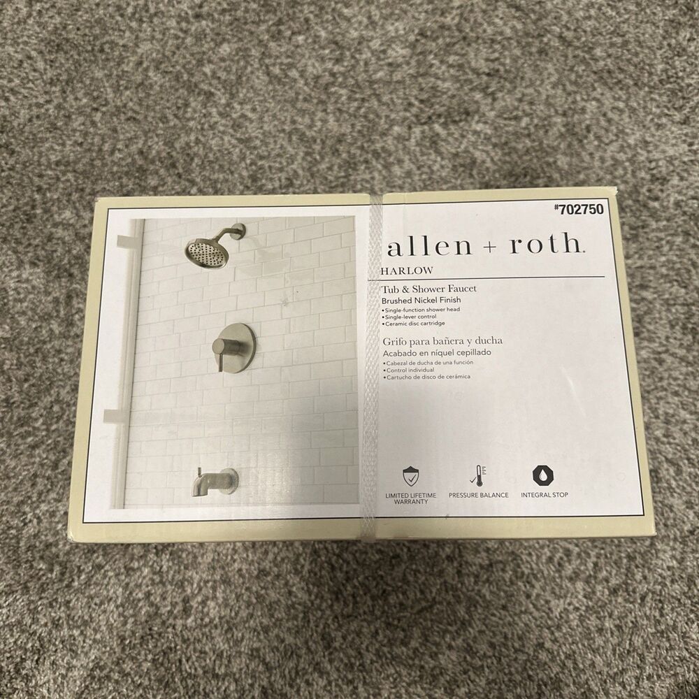 Allen + Roth [Harlow] Tub and Shower Faucet Brushed Nickle Finish #702750 NEW